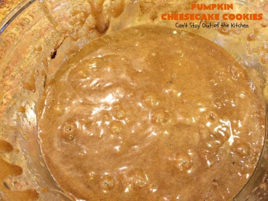 Pumpkin Cheesecake Cookies | Can't Stay Out of the Kitchen | these spectacular #cookies include #pumpkin, #CheesecakeJellO & #CinnamonChips. They have explosive flavor & are perfect for #holiday parties or a #ChristmasCookieExchange. Also great for #FallBaking. #fall #dessert #cheesecake #PumpkinDessert #PumpkinCheesecakeCookies #cinnamon