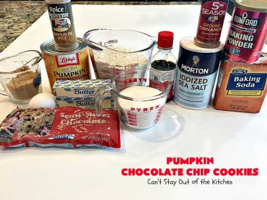 Pumpkin Chocolate Chip Cookies | Can't Stay Out of the Kitchen | these #pumpkin #cookies are utterly delightful. They're filled with #chocolate chips & delicately seasoned with #cinnamon & pumpkin pie spice. Terrific for #holiday baking. #dessert