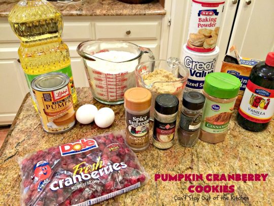 Pumpkin Cranberry Cookies | Can't Stay Out of the Kitchen | these favorite #Christmas #cookies use #pumpkin, fresh #cranberries & have a #cinnamon frosting on top with #sprinkles! Terrific #dessert for #fall baking.