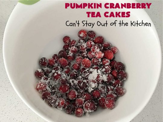 Pumpkin Cranberry Tea Cakes | Can't Stay Out of the Kitchen | these luscious #TeaCakes contain both #pumpkin & #cranberries. Plus, they're iced with a luscious #cinnamon frosting. They're marvelous for #holiday or #Christmas #baking & parties. Prepare to swoon after just one bite! #dessert #cake #HolidayDessert #PumpkinDessert #CranberryDessert #PumpkinCranberryTeaCakes