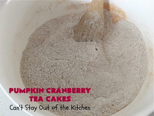 Pumpkin Cranberry Tea Cakes | Can't Stay Out of the Kitchen | these luscious #TeaCakes contain both #pumpkin & #cranberries. Plus, they're iced with a luscious #cinnamon frosting. They're marvelous for #holiday or #Christmas #baking & parties. Prepare to swoon after just one bite! #dessert #cake #HolidayDessert #PumpkinDessert #CranberryDessert #PumpkinCranberryTeaCakes