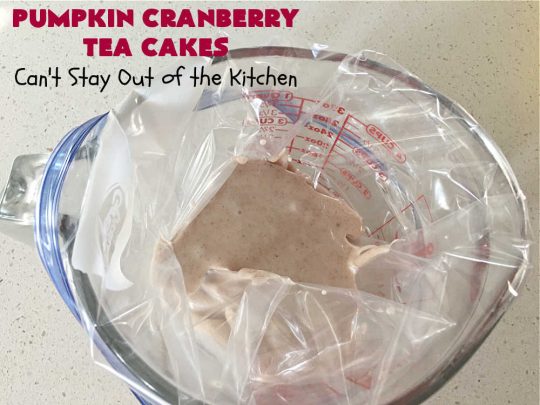 Pumpkin Cranberry Tea Cakes | Can't Stay Out of the Kitchen | these luscious #TeaCakes contain both #pumpkin & #cranberries. Plus, they're iced with a luscious #cinnamon frosting. They're marvelous for #holiday or #Christmas #baking & parties. Prepare to swoon after just one bite! #dessert #cake #HolidayDessert #PumpkinDessert #CranberryDessert #PumpkinCranberryTeaCakes