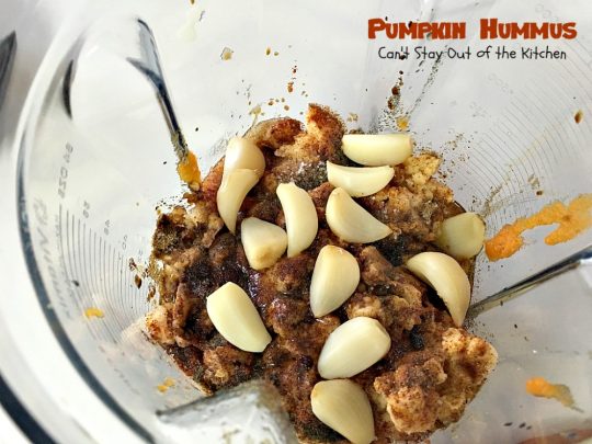 Pumpkin Hummus | Can't Stay Out of the Kitchen | this amazing #appetizer is perfect for #tailgating parties or the #SuperBowl! #Pumpkin is fabulous in #hummus.