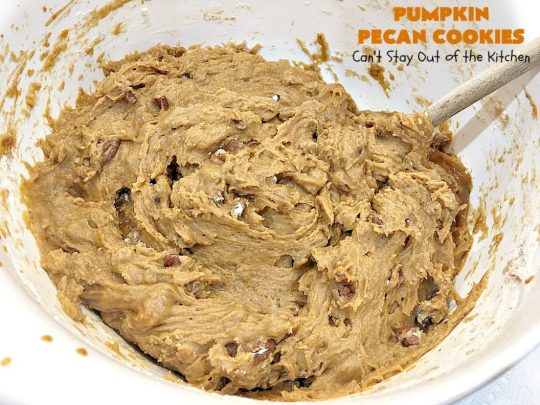 Pumpkin Pecan Cookies | Can't Stay Out of the Kitchen | these lovely #Pumpkin #cookies are filled with all kinds of #Christmas spices & #pecans. They're absolutely mouthwatering & irresistible for your #holiday #baking needs, #ChristmasCookieExhanges or #tailgating parties through the #NewYear. #dessert #PumpkinDessert #PumpkinPecanCookies