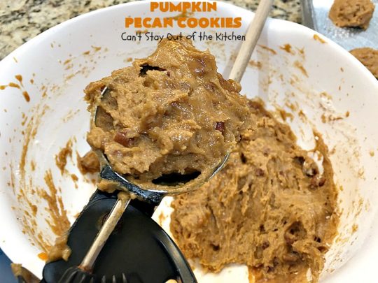 Pumpkin Pecan Cookies | Can't Stay Out of the Kitchen | these lovely #Pumpkin #cookies are filled with all kinds of #Christmas spices & #pecans. They're absolutely mouthwatering & irresistible for your #holiday #baking needs, #ChristmasCookieExhanges or #tailgating parties through the #NewYear. #dessert #PumpkinDessert #PumpkinPecanCookies