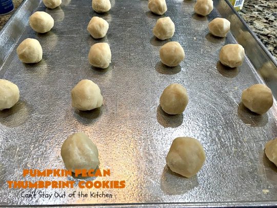 Pumpkin Pecan Thumbprint Cookies | Can't Stay Out of the Kitchen | these delectable #cookies use a #pumpkin #pecan butter then they're glazed with a vanilla icing. They're wonderful for #holiday or #Christmas parties or #ChristmasCookieExchanges. #ChristmasCookie #WilliamsSonoma #PecanPumpkinButter #MuirheadPecanPumpkinButter #cookies #ThumbprintCookies #dessert #Fall #FallBaking #HolidayDessert #ChristmasDessert