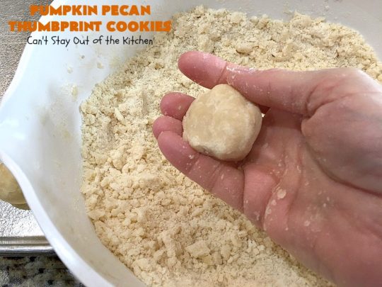 Pumpkin Pecan Thumbprint Cookies | Can't Stay Out of the Kitchen | these delectable #cookies use a #pumpkin #pecan butter then they're glazed with a vanilla icing. They're wonderful for #holiday or #Christmas parties or #ChristmasCookieExchanges. #ChristmasCookie #WilliamsSonoma #PecanPumpkinButter #MuirheadPecanPumpkinButter #cookies #ThumbprintCookies #dessert #Fall #FallBaking #HolidayDessert #ChristmasDessert