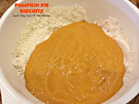 Pumpkin Pie Biscuits | Can't Stay Out of the Kitchen | the most awesome #biscuits ever! These use #pumpkin, #cinnamon & nutmeg & are perfect for #fall #baking & #Thanksgiving. #pumpkinpie