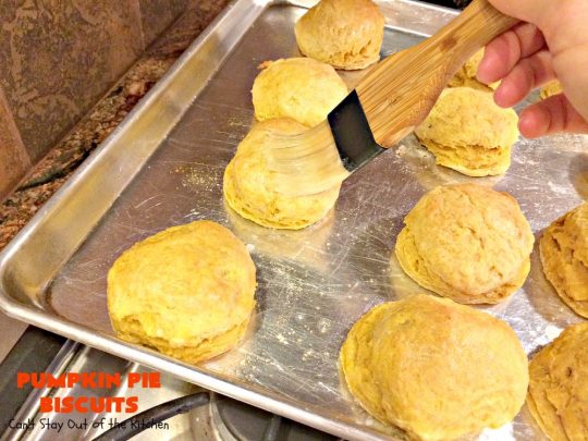 Pumpkin Pie Biscuits | Can't Stay Out of the Kitchen | the most awesome #biscuits ever! These use #pumpkin, #cinnamon & nutmeg & are perfect for #fall #baking & #Thanksgiving. #pumpkinpie