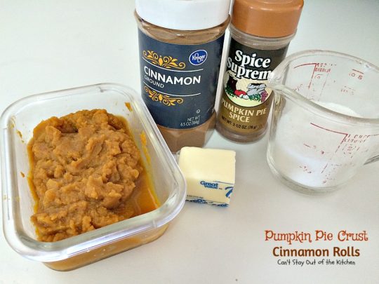 Pumpkin Pie Crust Cinnamon Rolls | Can't Stay Out of the Kitchen | these #cinnamonrolls are divine! So easy and delicious, and tastes just like eating miniature #pumpkinpie! A great way to use up leftover #pumpkin. #breakfast 