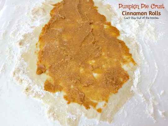 Pumpkin Pie Crust Cinnamon Rolls | Can't Stay Out of the Kitchen | these #cinnamonrolls are divine! So easy and delicious, and tastes just like eating miniature #pumpkinpie! A great way to use up leftover #pumpkin. #breakfast 