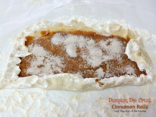 Pumpkin Pie Crust Cinnamon Rolls | Can't Stay Out of the Kitchen | these #cinnamonrolls are divine! So easy and delicious, and tastes just like eating miniature #pumpkinpie! A great way to use up leftover #pumpkin. #breakfast 