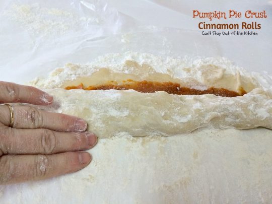Pumpkin Pie Crust Cinnamon Rolls | Can't Stay Out of the Kitchen | these #cinnamonrolls are divine! So easy and delicious, and tastes just like eating miniature #pumpkinpie! A great way to use up leftover #pumpkin. #breakfast 