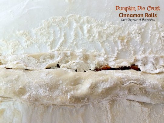 Pumpkin Pie Crust Cinnamon Rolls | Can't Stay Out of the Kitchen | these #cinnamonrolls are divine! So easy and delicious, and tastes just like eating miniature #pumpkinpie! A great way to use up leftover #pumpkin. #breakfast 