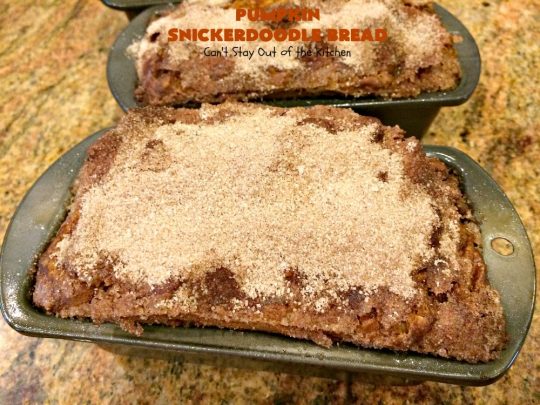 Pumpkin Snickerdoodle Bread | Can't Stay Out of the Kitchen | this is the best #pumpkin #bread ever! It's loaded with #cinnamon chips & cinnamon icing. It's a great twist on #snickerdoodle cookies or bread.