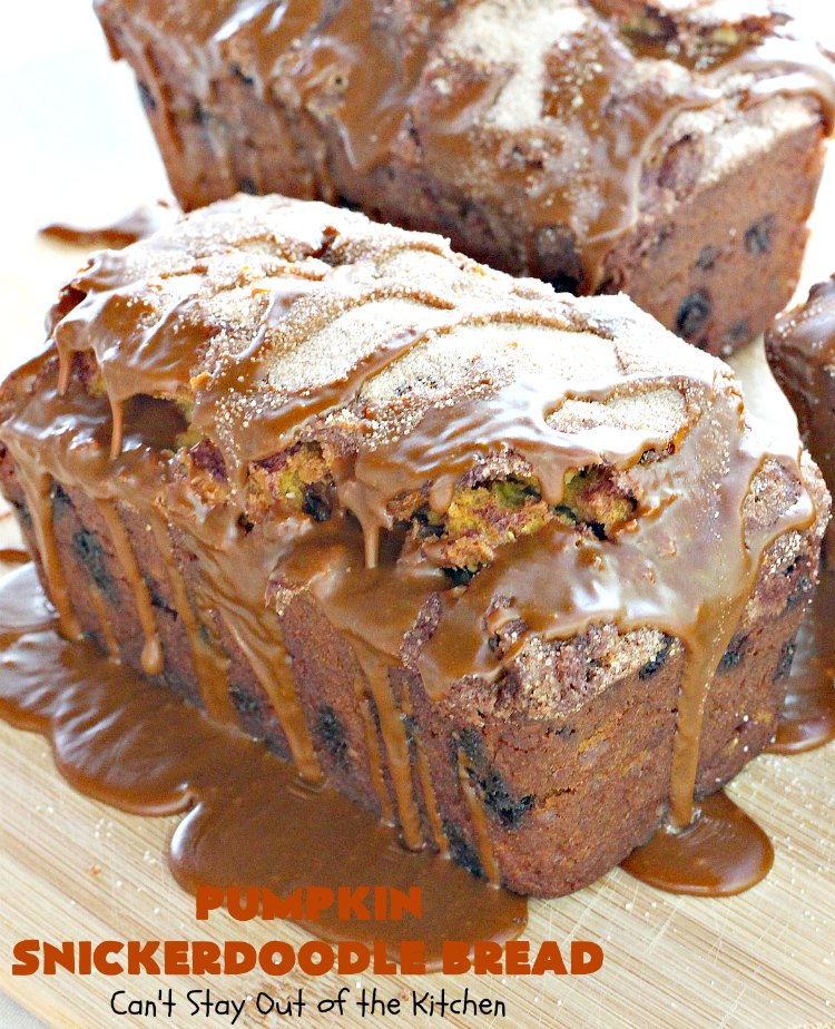 Pumpkin Snickerdoodle Bread | Can't Stay Out of the Kitchen | this is the best #pumpkin #bread ever! It's loaded with #cinnamon chips & cinnamon icing. It's a great twist on #snickerdoodle cookies or bread.