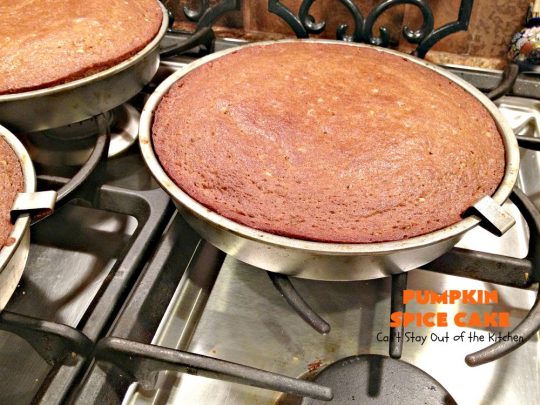 Pumpkin Spice Cake | Can't Stay Out of the Kitchen | this awesome #cake is filled with #pumpkin, spices & #pecans & topped with a heavenly #creamcheese frosting. #dessert