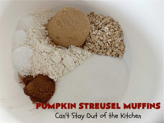 Pumpkin Streusel Muffins | Can't Stay Out of the Kitchen | these hearty #muffins just burst with scrumptious #pumpkin flavor. The #StreuselTopping puts them over-the-top. #PumpkinMuffins don't have to be made only in the fall! Enjoy these delicious treats any time of the year for weekend, company or a #holiday #breakfast. #PumpkinStreuselMuffins