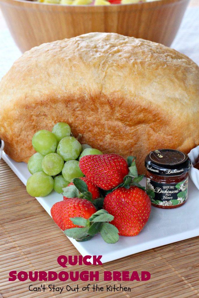 Quick Sourdough Bread | Can't Stay Out of the Kitchen | this delicious #bread is so easy since it's made in the #breadmaker! You get that great #sourdough taste with a loaf of this scrumptious #HomemadeBread. #SourdoughBread #QuickSourdoughBread