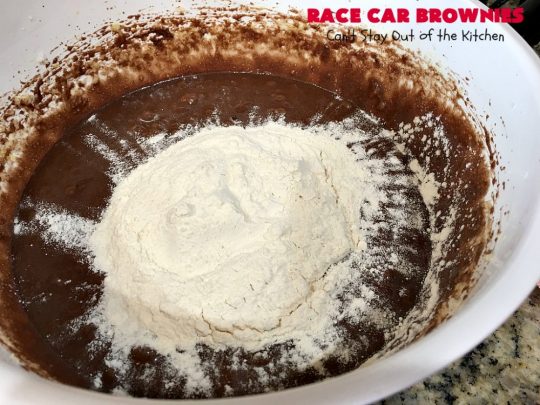 Race Car Brownies | Can't Stay out of the Kitchen | these rich, decadent #brownies are perfect for #NASCAR races, potlucks, soccer games, #tailgating or backyard barbecues. They have a rich, fudgy icing on top & they're made with #Hersheys #chocolate syrup. So delicious. #ChocolateDessert #NASCARDessert #dessert #Easter #EasterDessert