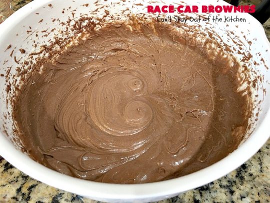 Race Car Brownies | Can't Stay out of the Kitchen | these rich, decadent #brownies are perfect for #NASCAR races, potlucks, soccer games, #tailgating or backyard barbecues. They have a rich, fudgy icing on top & they're made with #Hersheys #chocolate syrup. So delicious. #ChocolateDessert #NASCARDessert #dessert #Easter #EasterDessert