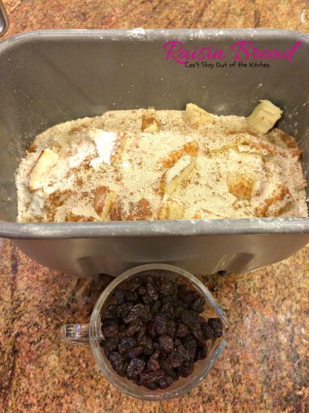 Raisin Bread | Can't Stay Out of the Kitchen | delicious #homemade #bread for the #breadmaker. Quick and easy. #raisins