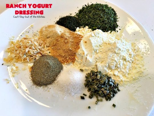Ranch Yogurt Dressing | Can't Stay Out of the Kitchen | delicious homemade #salad dressing using homemade #Ranch dressing mix & #Greekyogurt. Easy & delicious. #glutenfree #cleaneating
