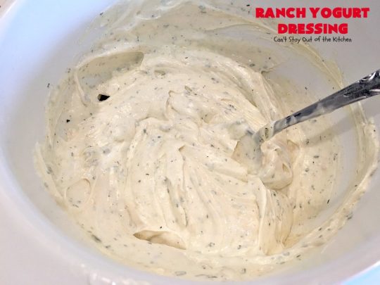 Ranch Yogurt Dressing | Can't Stay Out of the Kitchen | delicious homemade #salad dressing using homemade #Ranch dressing mix & #Greekyogurt. Easy & delicious. #glutenfree #cleaneating
