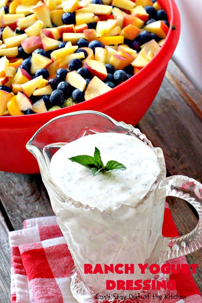 Ranch Yogurt Dressing | Can't Stay Out of the Kitchen | delicious homemade #salad dressing using homemade #Ranch dressing mix & #Greekyogurt. Easy & delicious. #glutenfree #cleaneating