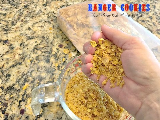 Ranger Cookies | Can't Stay Out of the Kitchen | these amazing #oatmeal #cookies contain #chocolatechips, #pecans, #coconut and #Kellogg'sCornFlakes! Excellent #dessert for any occasion.