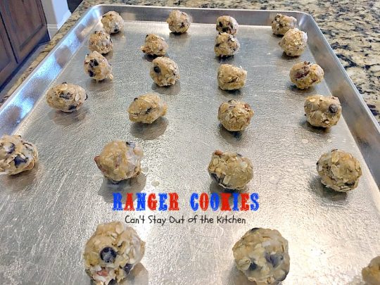 Ranger Cookies | Can't Stay Out of the Kitchen | these amazing #oatmeal #cookies contain #chocolatechips, #pecans, #coconut and #Kellogg'sCornFlakes! Excellent #dessert for any occasion.
