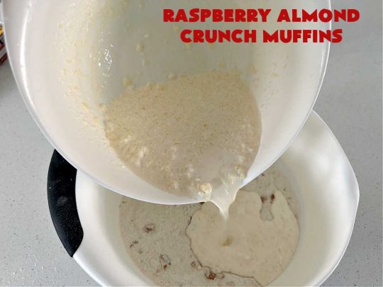 Raspberry Almond Crunch Muffins | Can't Stay Out of the Kitchen | These #SugarFree, #GlutenFree #muffins are filled with #raspberries, #almonds & include a delightful #streusel topping with #oatmeal. Marvelous for a weekend or #holiday #breakfast or #brunch & wonderful for your #Celiac or #Diabetic friends or family. Can also make with regular flour & sugar. #RaspberryAlmondCrunchMuffins #RaspberryMuffins #BreakfastMuffins #SugarFreeMuffins #GlutenFreeMuffins