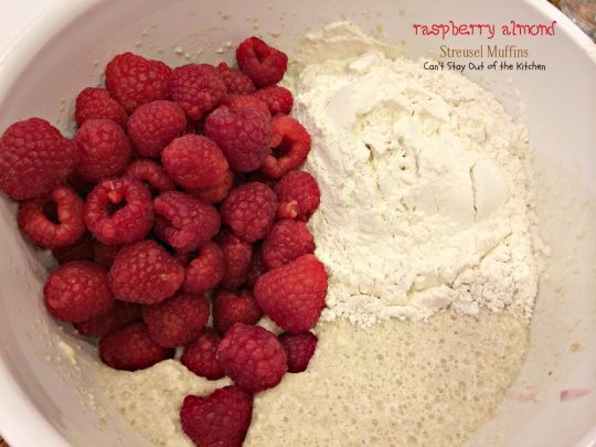 Raspberry Almond Streusel Muffins | Can't Stay Out of the Kitchen | absolutely spectacular #breakfast #muffins filled with #raspberries #almonds and raspberry #Greekyogurt.