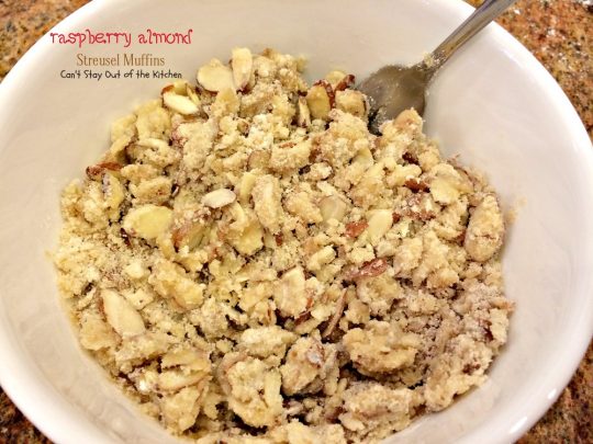 Raspberry Almond Streusel Muffins | Can't Stay Out of the Kitchen | absolutely spectacular #breakfast #muffins filled with #raspberries #almonds and raspberry #Greekyogurt.