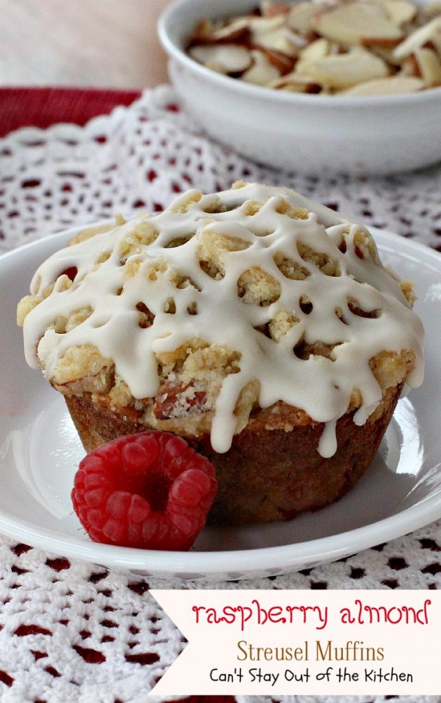Raspberry Almond Streusel Muffins | Can't Stay Out of the Kitchen | absolutely spectacular #breakfast #muffins filled with #raspberries #almonds and raspberry #Greekyogurt.