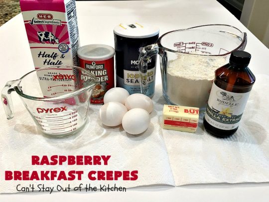 Raspberry Breakfast Crêpes | Can't Stay Out of the Kitchen | these fantastic #breakfast #crêpes are ooey, gooey, rich, decadent & divine! Every bite will have you drooling. Perfect for a #holiday breakfast. #raspberries #BreakfastCrêpes #RaspberryBreakfastCrêpes #HolidayBreakfast
