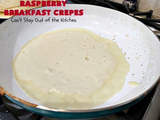 Raspberry Breakfast Crêpes | Can't Stay Out of the Kitchen | these fantastic #breakfast #crêpes are ooey, gooey, rich, decadent & divine! Every bite will have you drooling. Perfect for a #holiday breakfast. #raspberries #BreakfastCrêpes #RaspberryBreakfastCrêpes #HolidayBreakfast