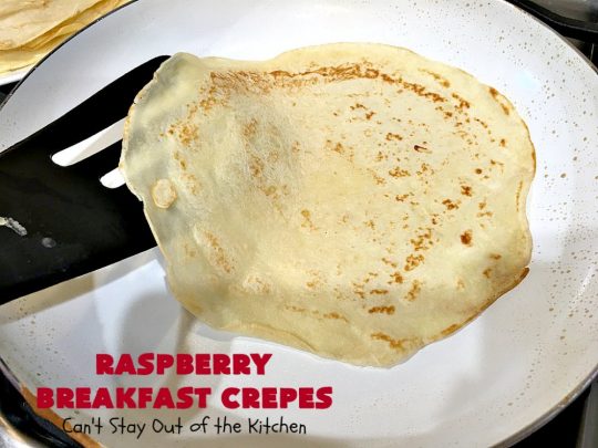 Raspberry Breakfast Crêpes | Can't Stay Out of the Kitchen | these fantastic #breakfast #crêpes are ooey, gooey, rich, decadent & divine! Every bite will have you drooling. Perfect for a #holiday breakfast. #raspberries #BreakfastCrêpes #RaspberryBreakfastCrêpes #HolidayBreakfast