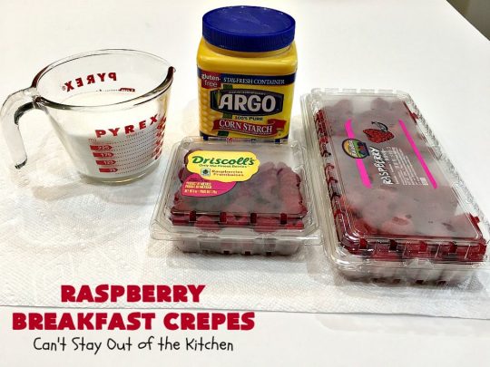 Raspberry Breakfast Crêpes | Can't Stay Out of the Kitchen | these fantastic #breakfast #crêpes are ooey, gooey, rich, decadent & divine! Every bite will have you drooling. Perfect for a #holiday breakfast. #raspberries #BreakfastCrêpes #RaspberryBreakfastCrêpes #HolidayBreakfast