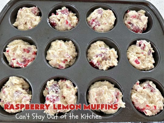 Raspberry Lemon Muffins | Can't Stay Out of the Kitchen | these luscious #muffins include #raspberries, #LemonYogurt & #LemonPeel & just burst with flavor. Every bite is satisfying & delectable. Great for a weekday or weekend #breakfast, or serve for company & a #holiday #brunch #menu. #RaspberryLemonMuffins