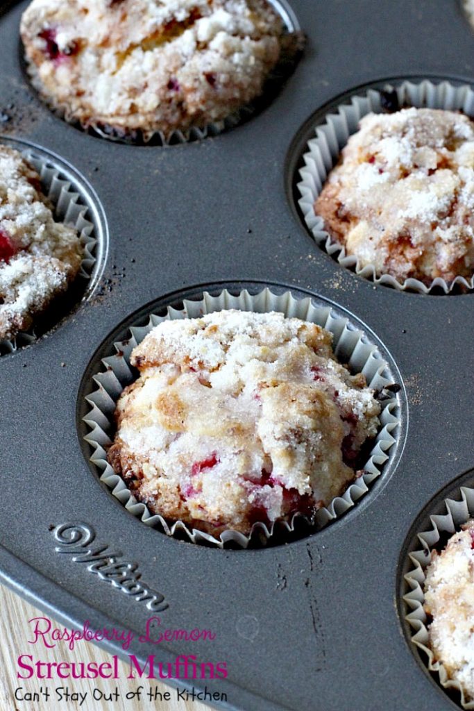 Raspberry Lemon Streusel Muffins | Can't Stay Out of the Kitchen | these delectable #muffins are a great #holiday favorite. Festive, beautiful and scrumptious! #raspberries #lemonyogurt #breakfast