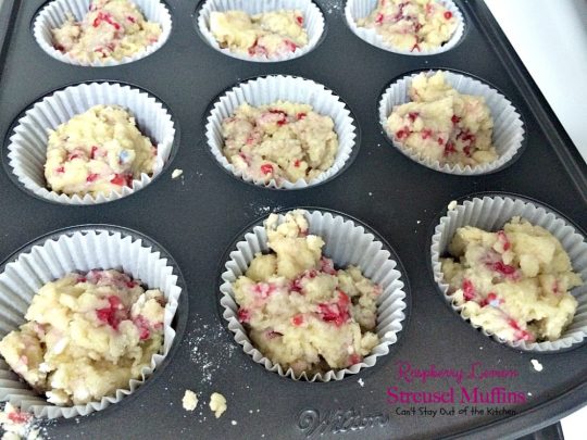 Raspberry Lemon Streusel Muffins | Can't Stay Out of the Kitchen | these delectable #muffins are a great #holiday favorite. Festive, beautiful and scrumptious! #raspberries #lemonyogurt #breakfast