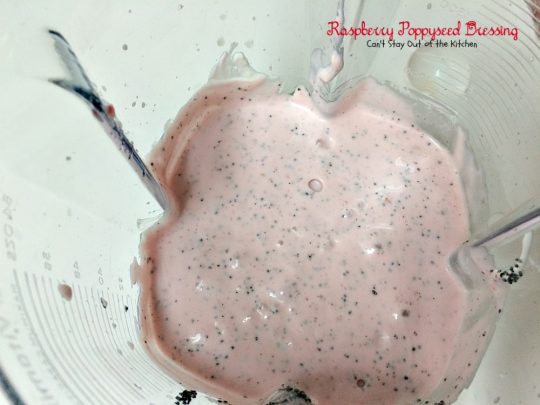 Raspberry Poppyseed Dressing | Can't Stay Out of the Kitchen | amazing #saladdressing with #Greekyogurt #raspberries #poppyseeds and made with honey and avocado oil! Healthy, #glutenfree & #cleaneating