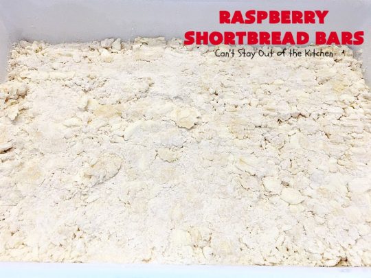 Raspberry Shortbread Bars | Can't Stay Out of the Kitchen | these #cookie type bars are absolutely divine! They have a shortbread crust, topped with #raspberry preserves & a #coconut topping. You'll be drooling over every bite! #dessert