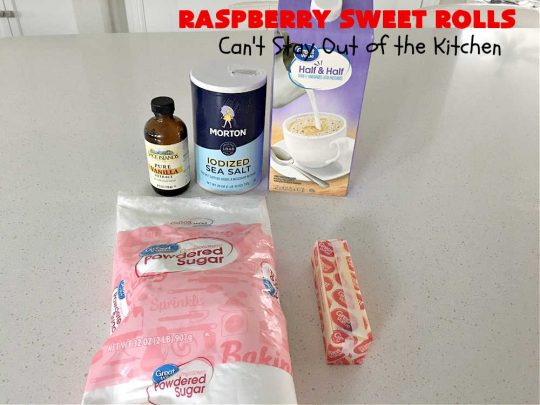 Raspberry Sweet Rolls | Can't Stay Out of the Kitchen | these fantastic #SweetRolls are filled with fresh #raspberries & so mouthwateringly delicious you won't be able to stay out of them! This easy #NoKneadRecipe is sure to please family and friends for weekend, company or a #holiday #breakfast. #HolidayBreakfast #RaspberrySweetRolls
