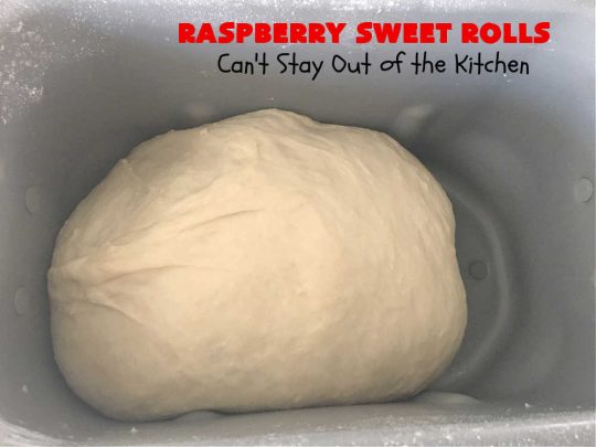 Raspberry Sweet Rolls | Can't Stay Out of the Kitchen | these fantastic #SweetRolls are filled with fresh #raspberries & so mouthwateringly delicious you won't be able to stay out of them! This easy #NoKneadRecipe is sure to please family and friends for weekend, company or a #holiday #breakfast. #HolidayBreakfast #RaspberrySweetRolls