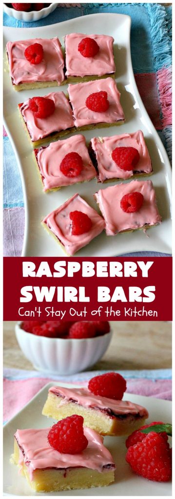 Raspberry Swirl Bars | Can't Stay Out of the Kitchen