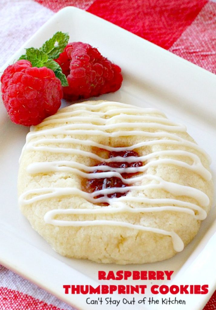 Raspberry Thumbprint Cookies | Can't Stay Out of the Kitchen | These #cookies are divine! They're perfect for #holiday parties, baby showers, potlucks or family reunions. Everyone loves them! #dessert #raspberry