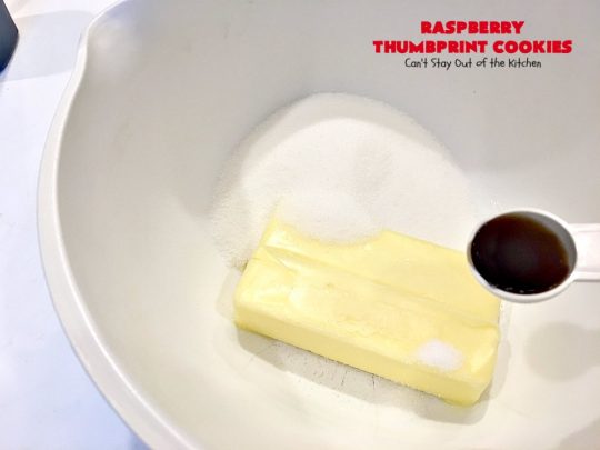 Raspberry Thumbprint Cookies | Can't Stay Out of the Kitchen | These #cookies are divine! They're perfect for #holiday parties, baby showers, potlucks or family reunions. Everyone loves them! #dessert #raspberry