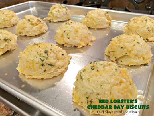 Red Lobster's Cheddar Bay Biscuits | Can't Stay Out of the Kitchen | these fantastic #biscuits are to die for! They are the BEST #copycat #recipe for #RedLobstersCheddarBayBiscuits. Terrific for family, company or #holiday dinners like #MothersDay or #FathersDay. #RedLobster #bread #CheddarBayBiscuits #BestCheddarBayBiscuitsRecipe #CheddarCheese